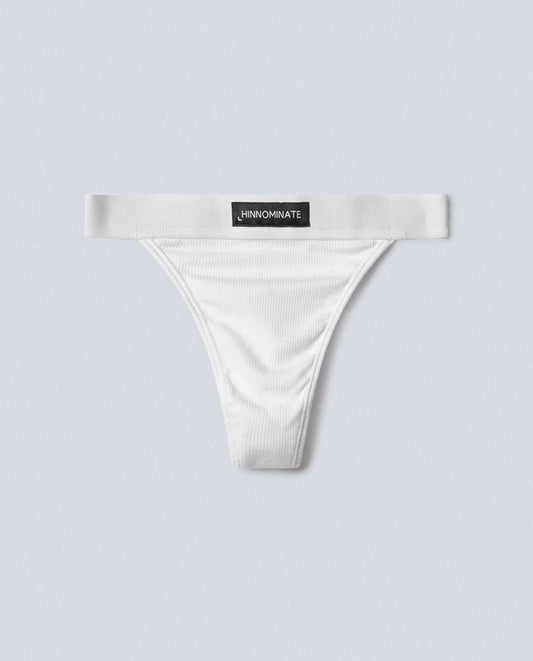 Tanga in Costina con Elastico colore bianco