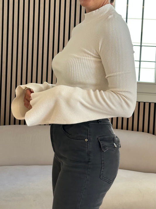 Lupetto coste manica rouges