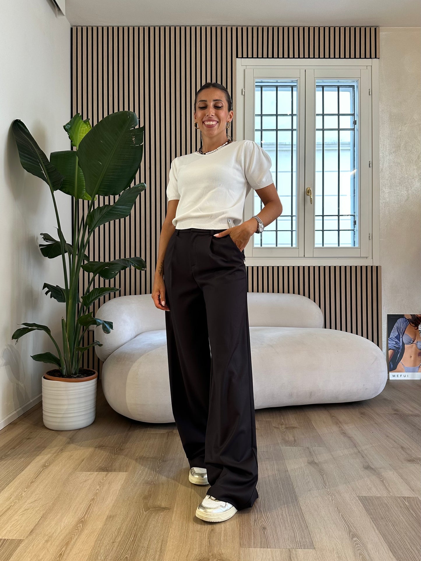 Maglia crop top mezza manica