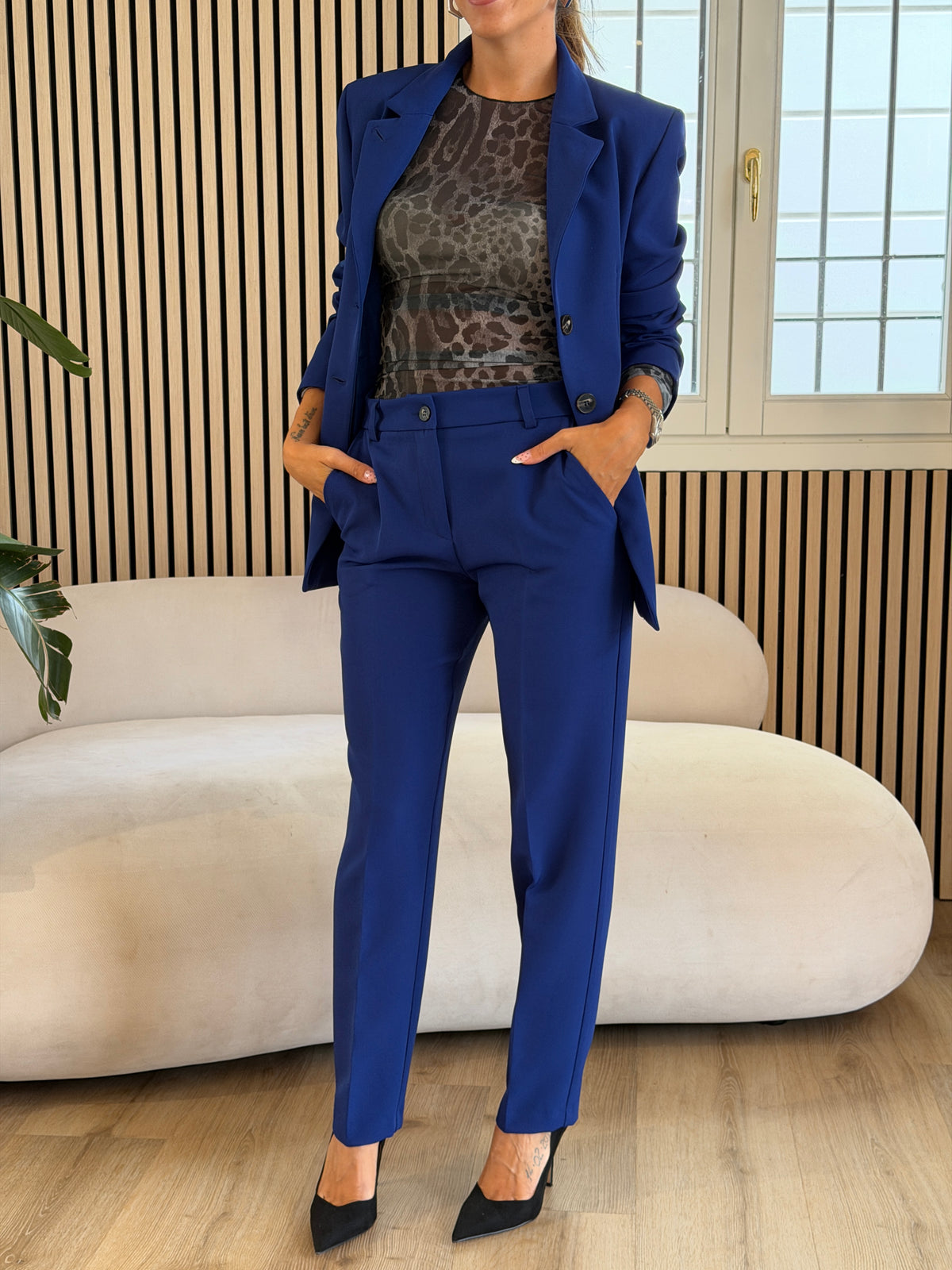 Pantalone sigaretta bluette