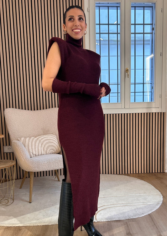 Abito manicotti bordeaux