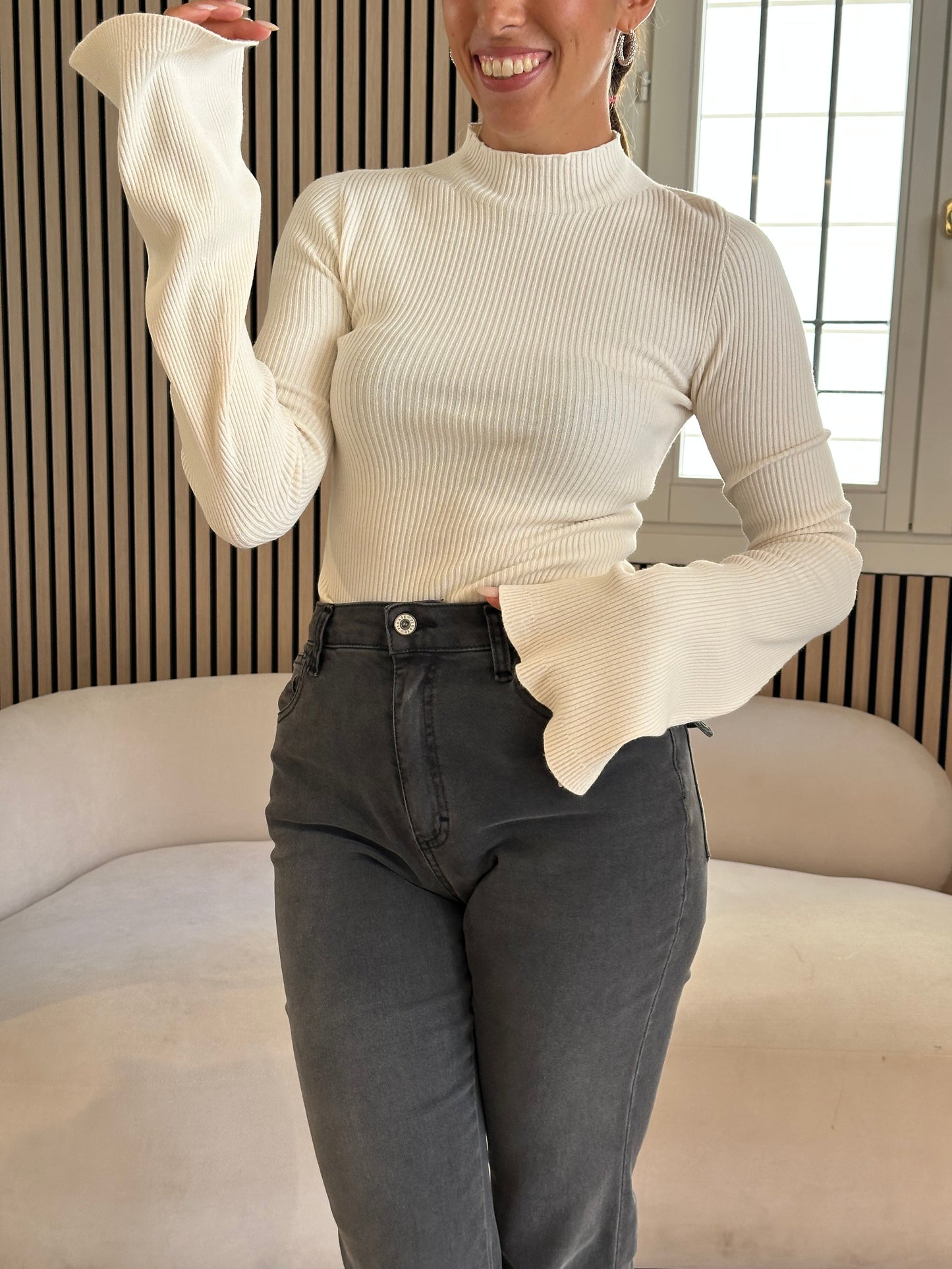 Lupetto coste manica rouges