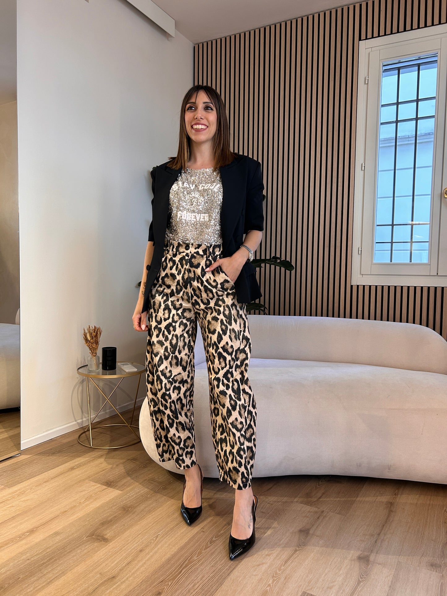 Pantalone balloon animalier