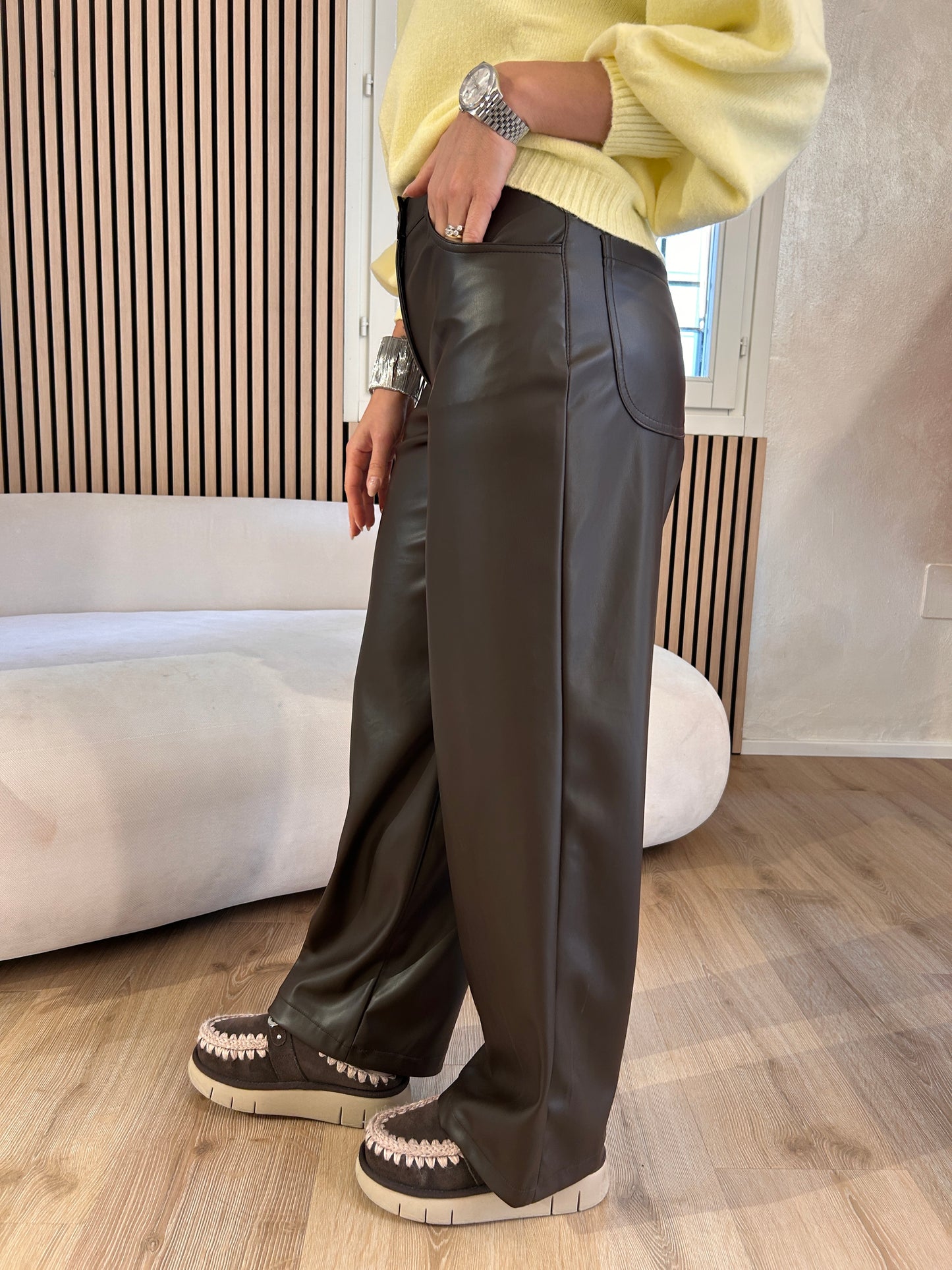 Pantalone Bella ecopelle moro