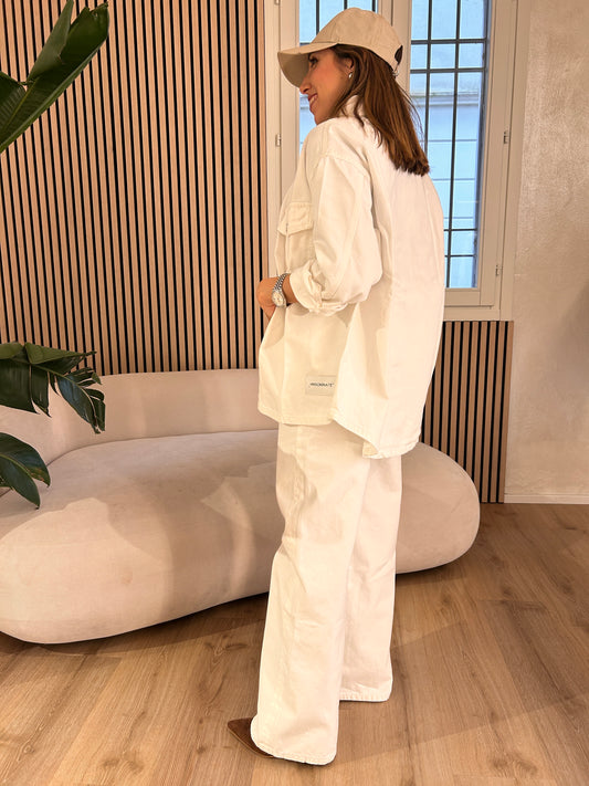 Pantalone in bull denim a palazzo