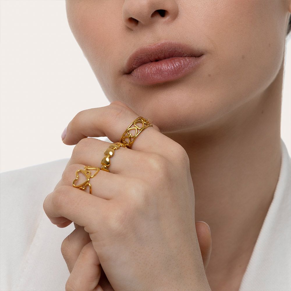 Anello cuori motif