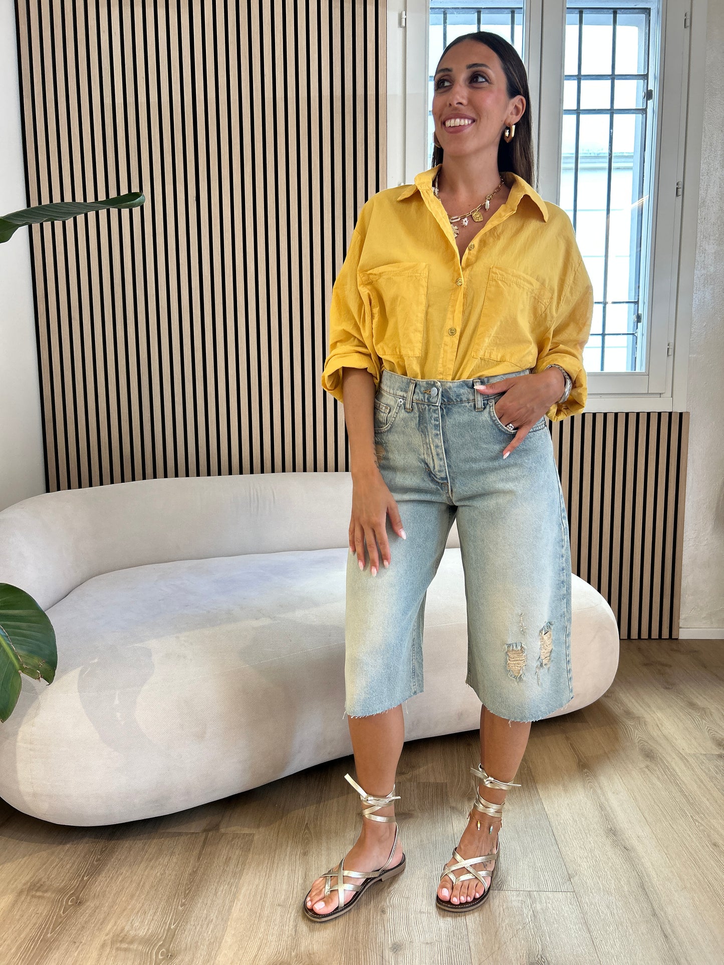 Camicia tasche yellow