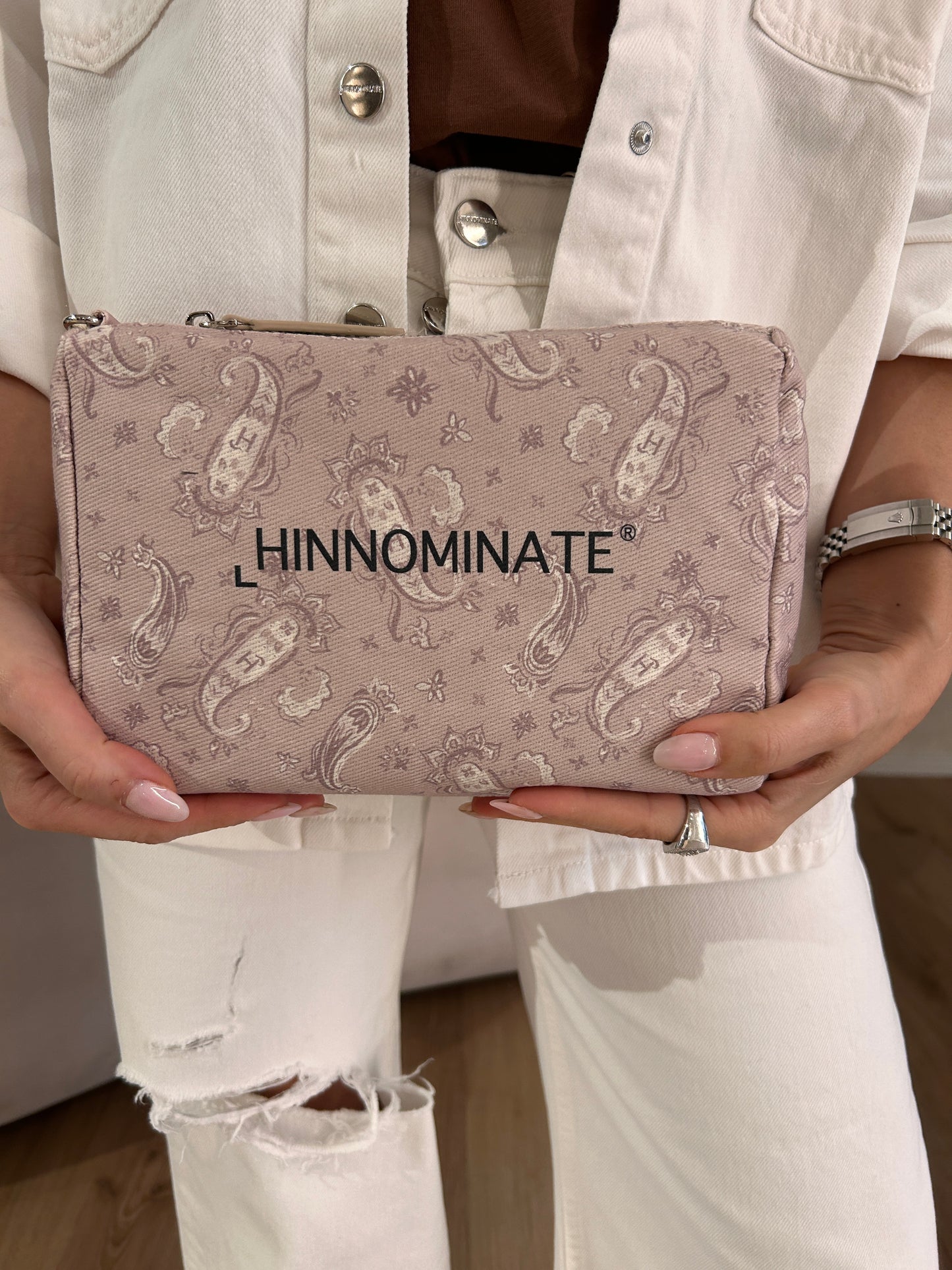 Pochette in cotone piccola beige