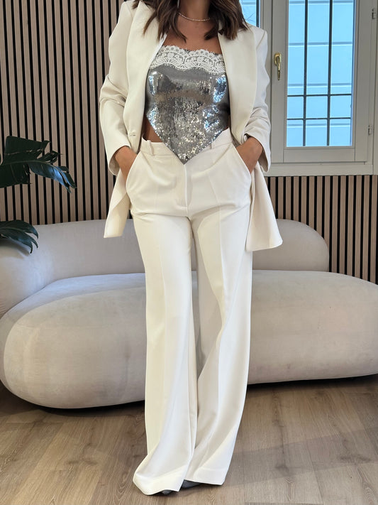 Pantalone palazzo burro