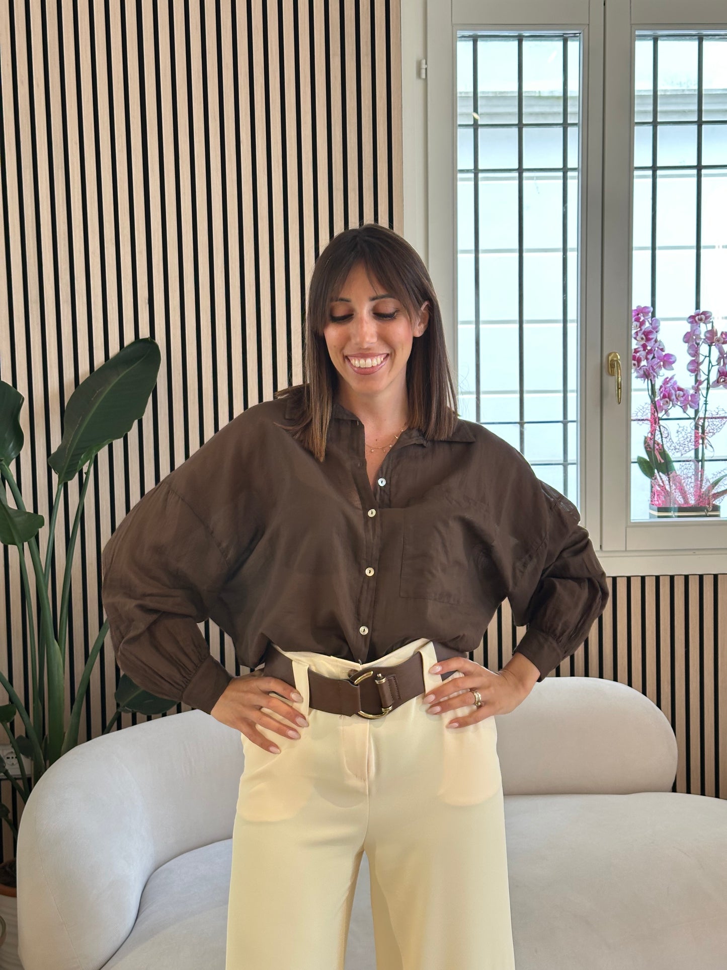 Camicia cotone bruciato