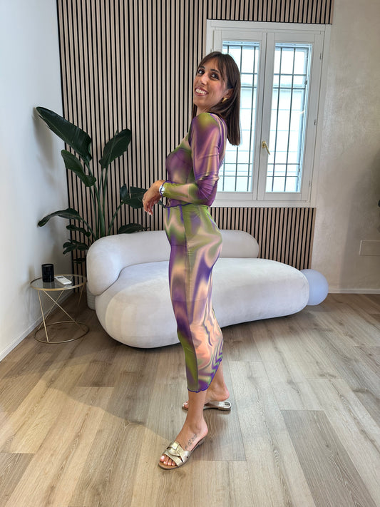 Gonna midi tulle tie dye