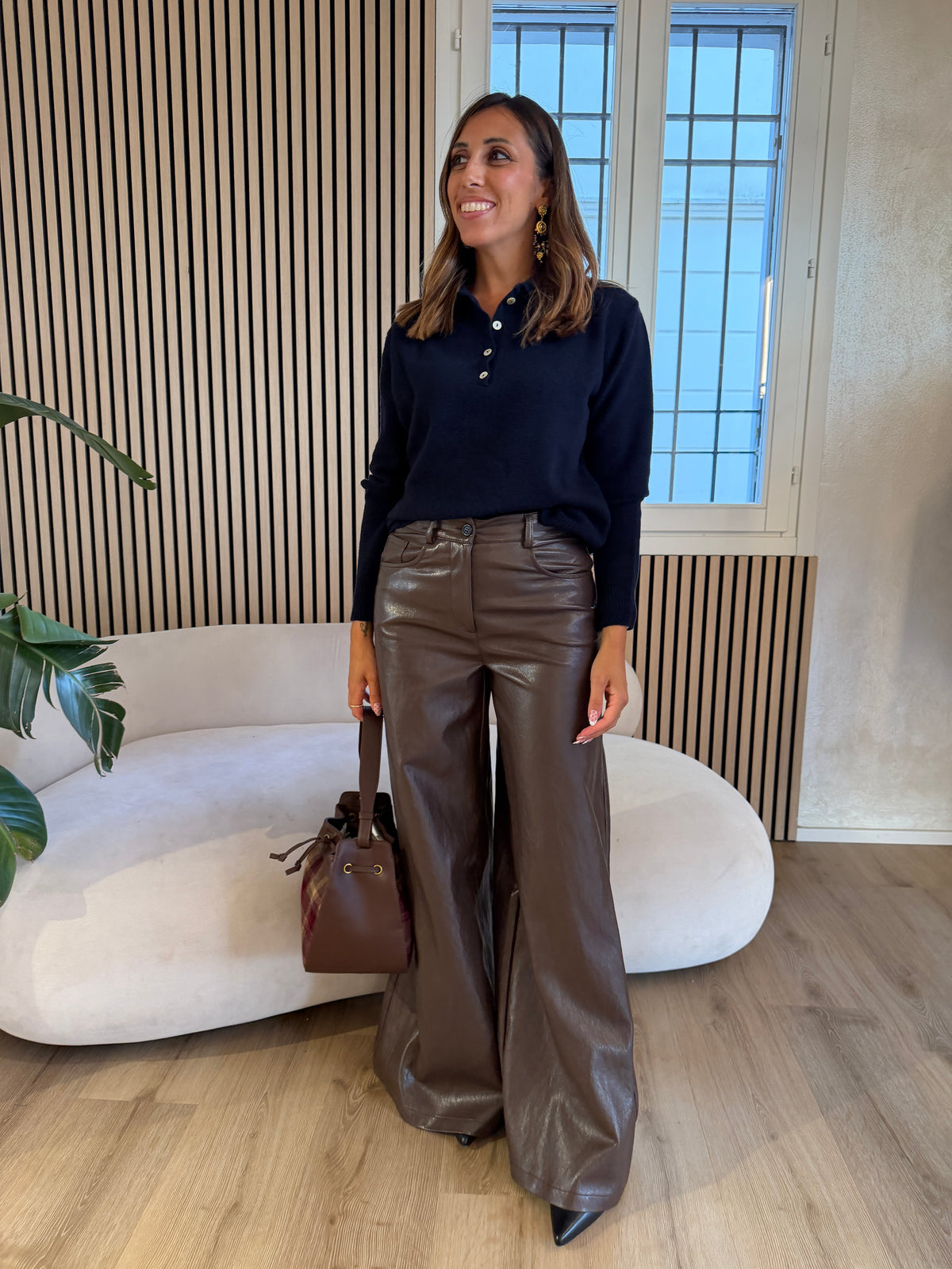 Polo 100% lana blu Navy