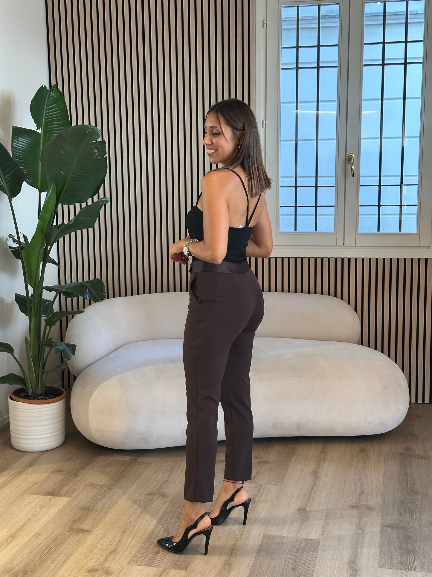 Pantalone sigaretta moro