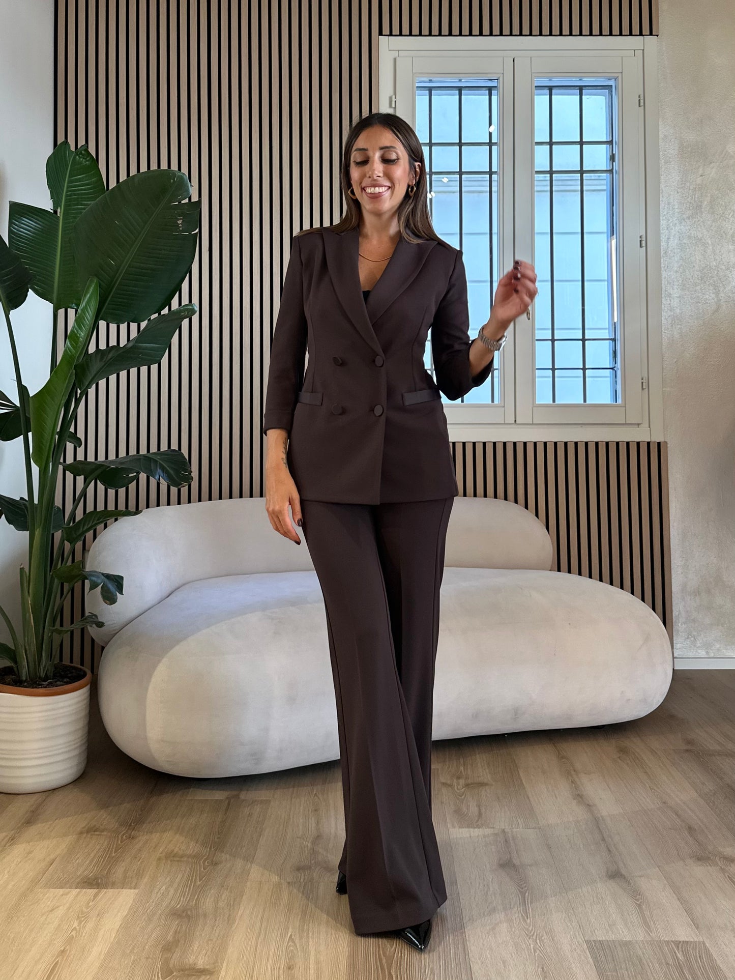 Pantalone flare moro