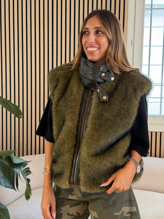 Gilet pelliccia militare