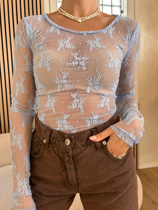 Maglia pizzo pervinca