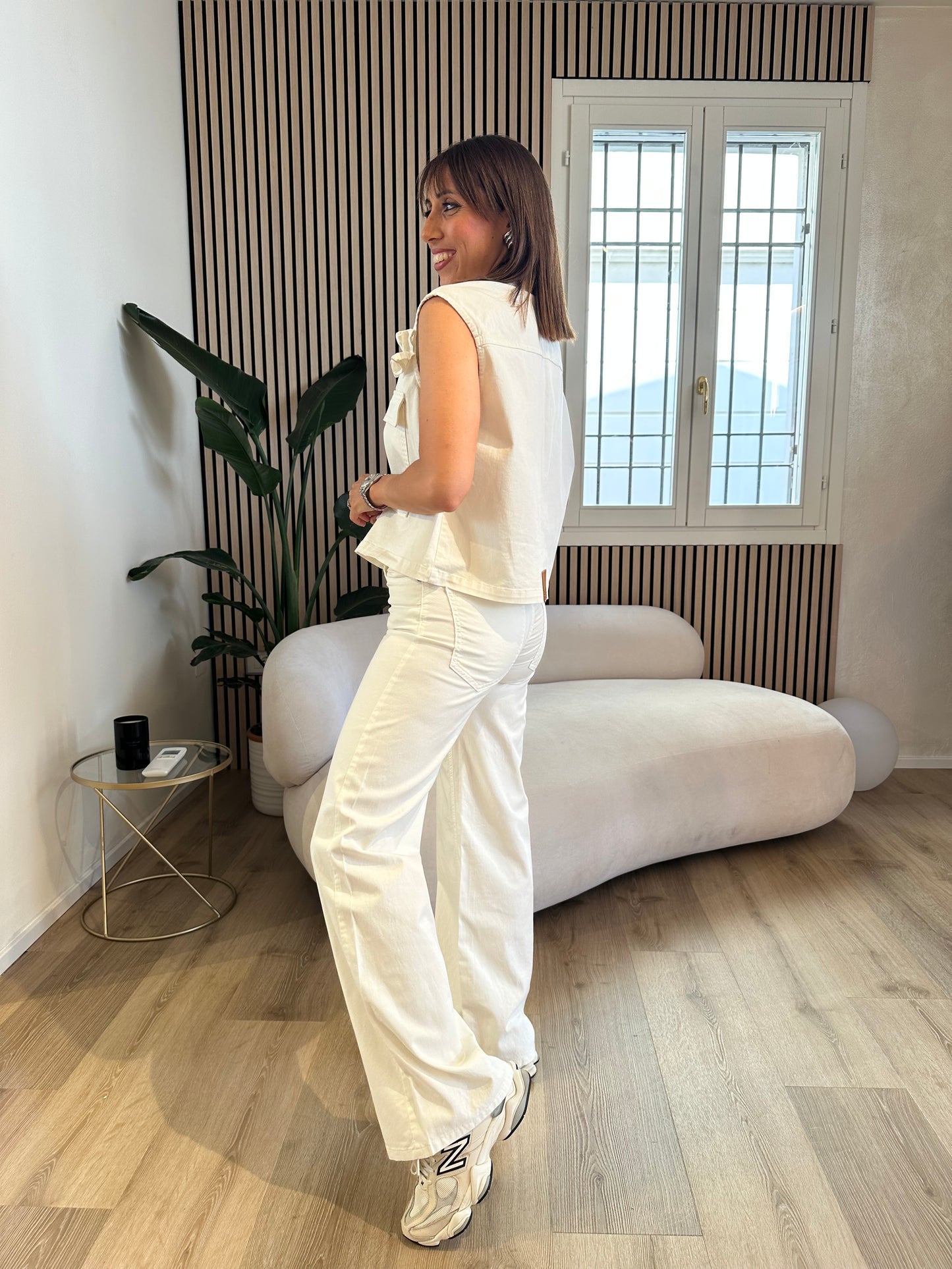 Jeans gamba dritta bianco