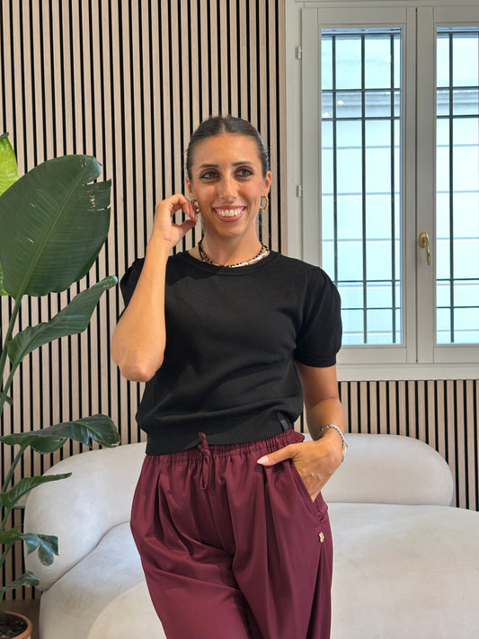 Maglia crop top mezza manica