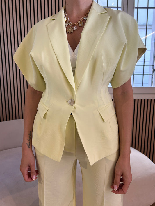 Gilet un bottone giallo lime