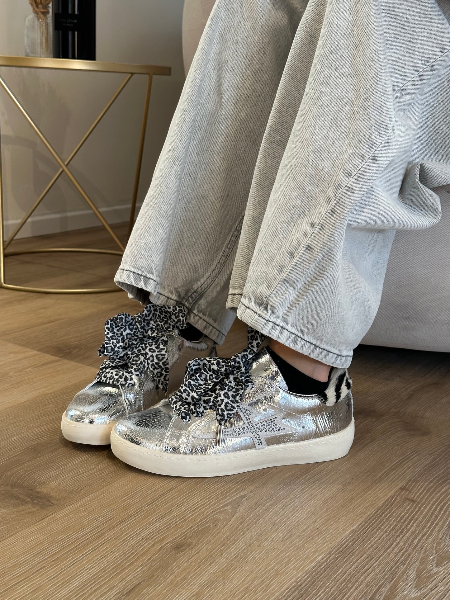 Sneakers argento/dalmata