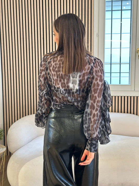 Camicia stampa leopardata