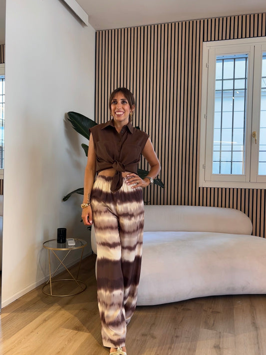 Camicia smanicata cioccolato