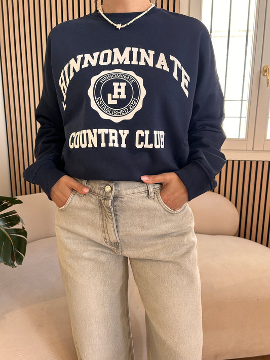 Felpa paricollo over blu