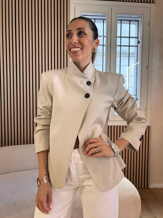 Giacca coreana beige