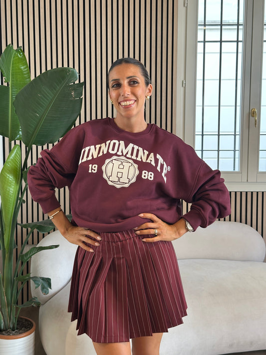 Felpa donna paricollo over college