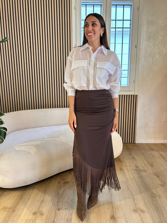 Camicia tasche over bianco