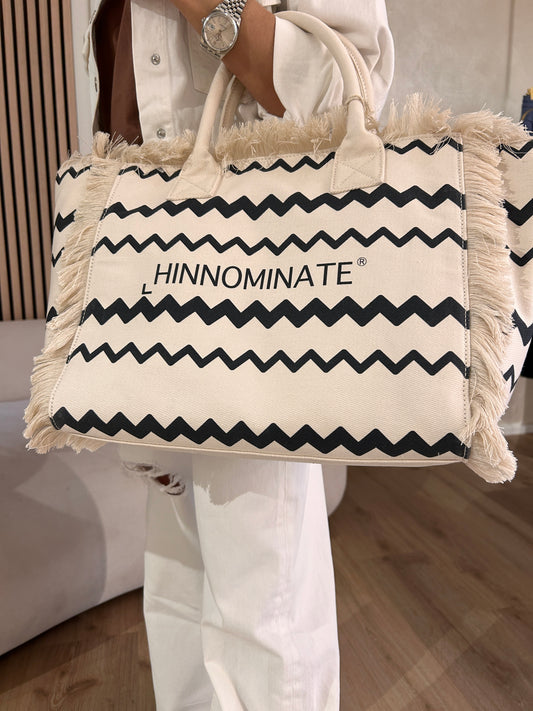 Borsa in Canvas grande off white