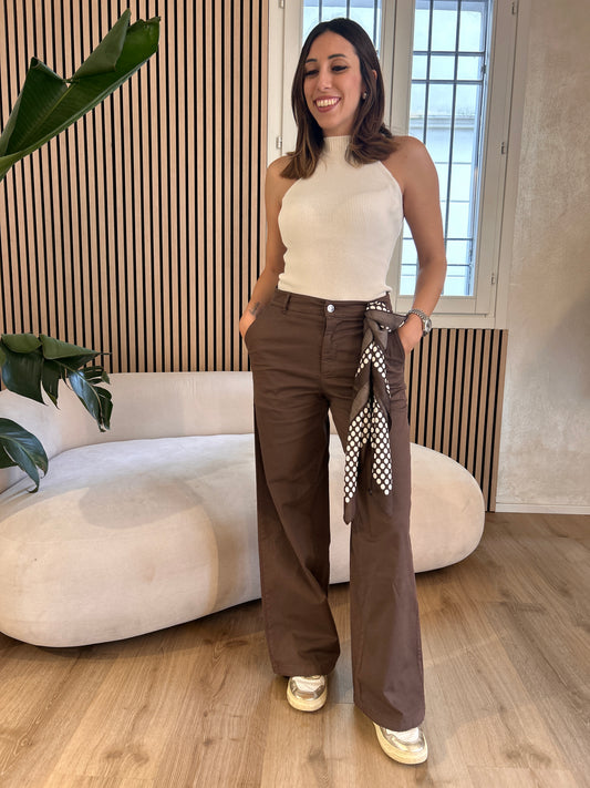 Pantalone chino con foulard Moro