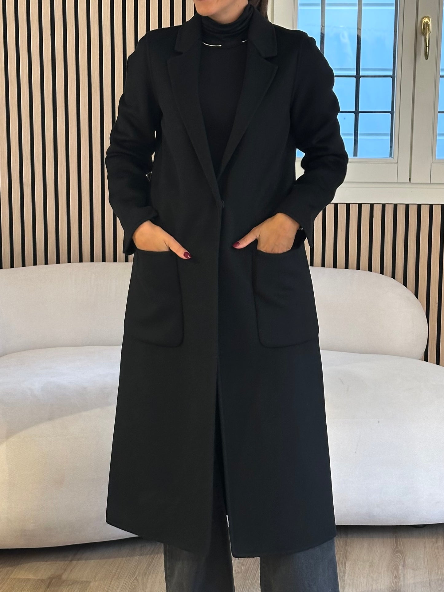 Cappotto monopetto handmade nero