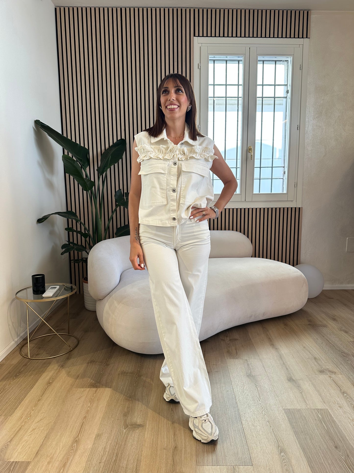 Jeans gamba dritta bianco