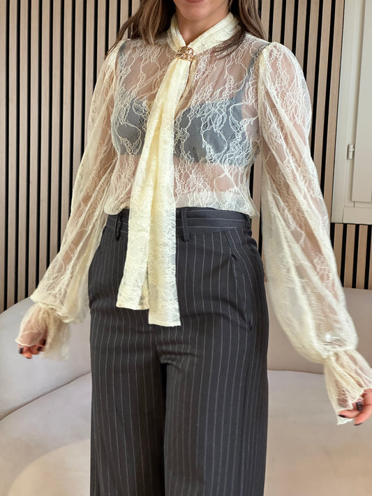 Camicia burro in pizzo gioiello