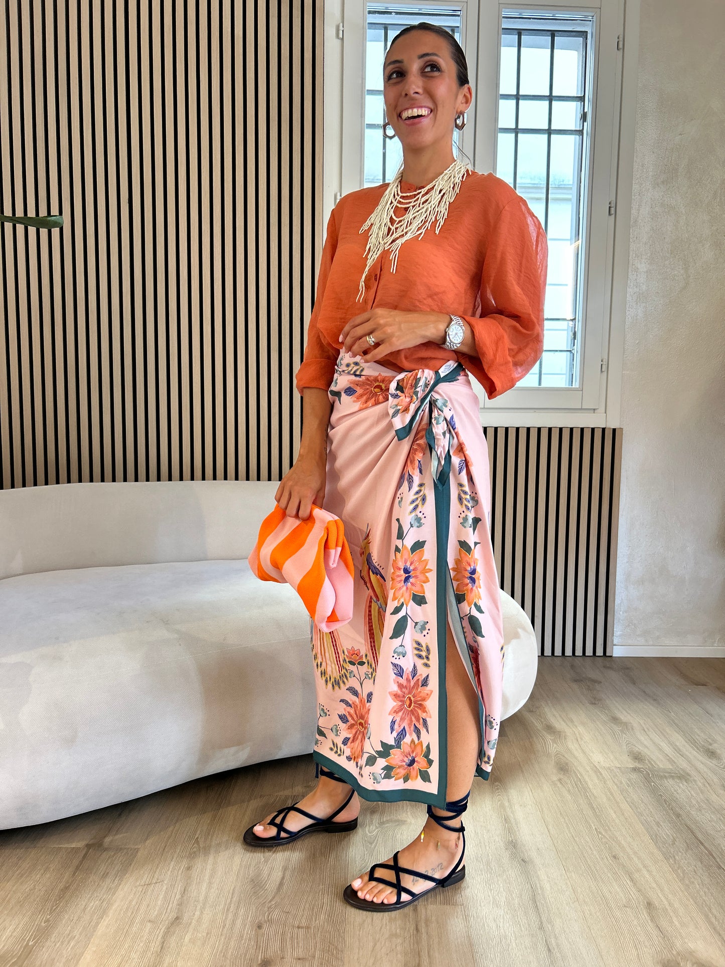 Camicia coreana papaya