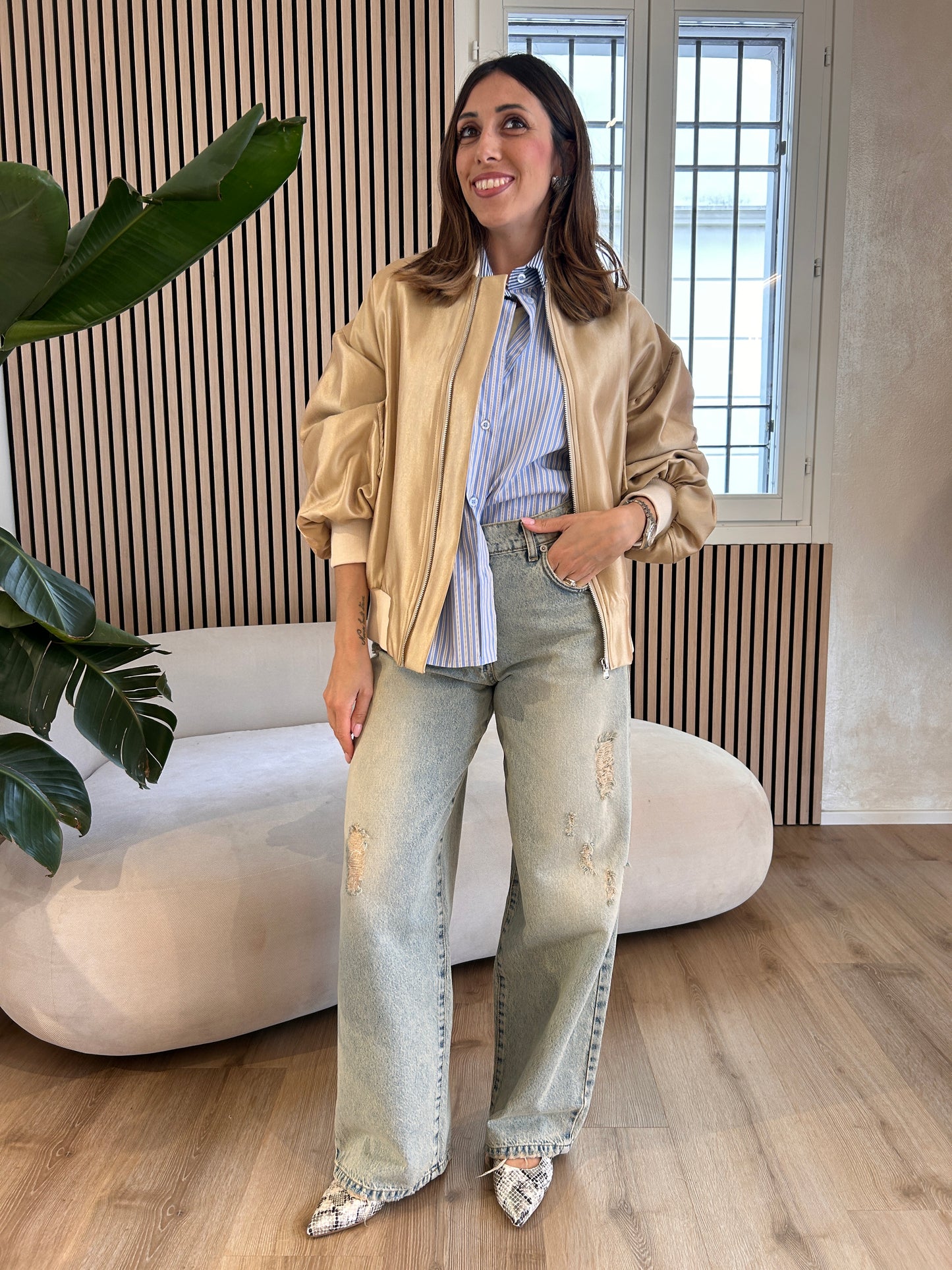 Camicia over tre tessuti