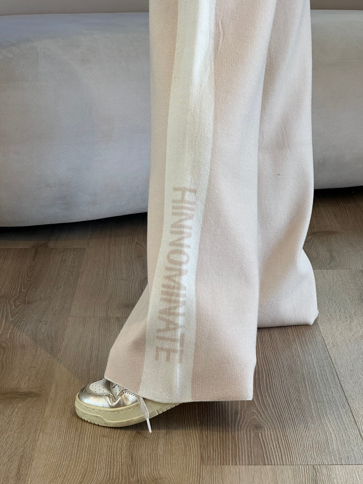 Pantalone palazzo bande in maglia