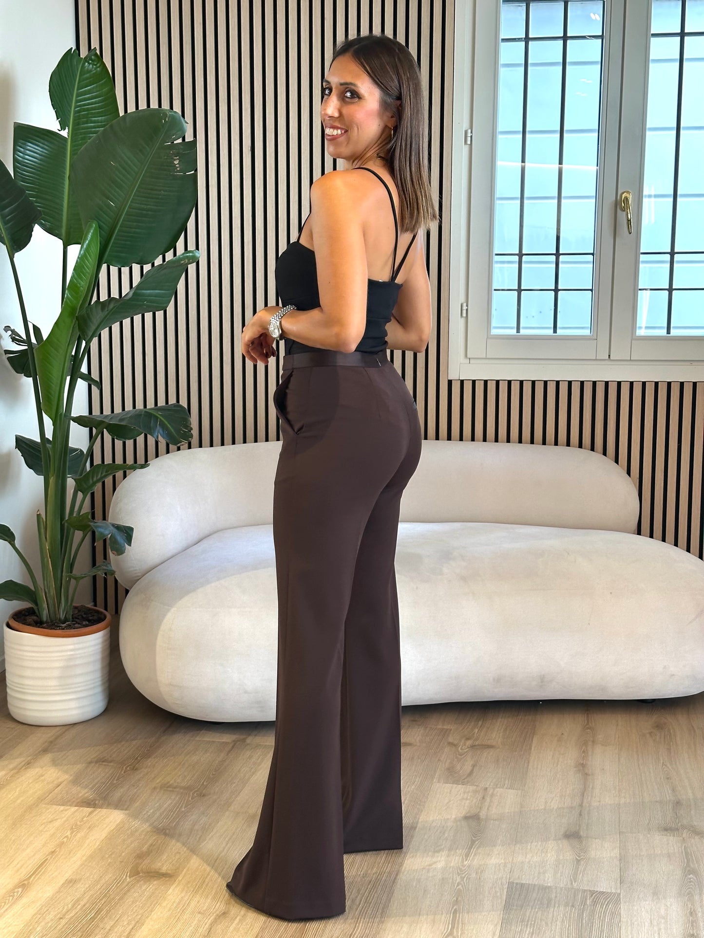 Pantalone flare moro