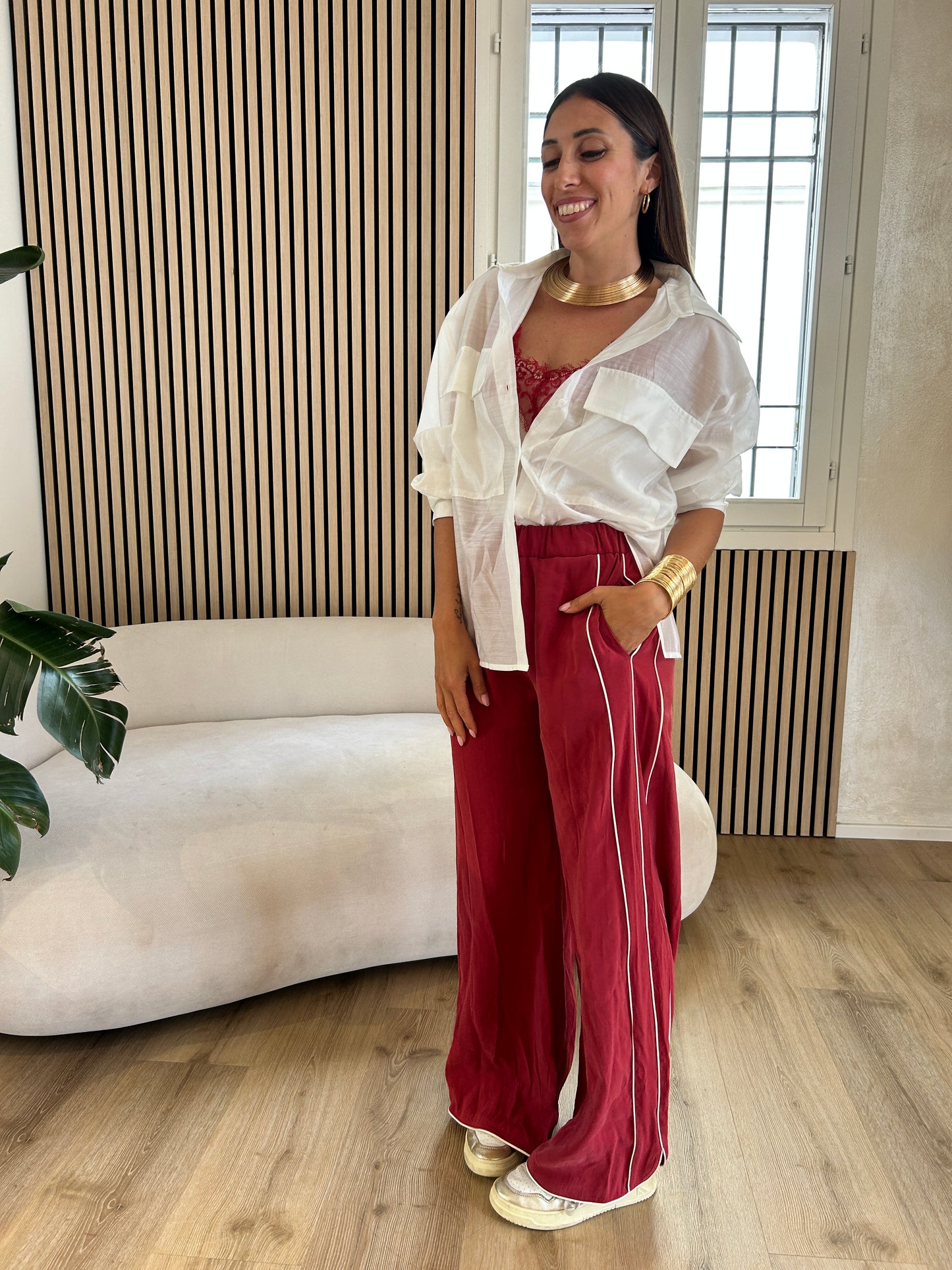 Camicia tasche over bianca