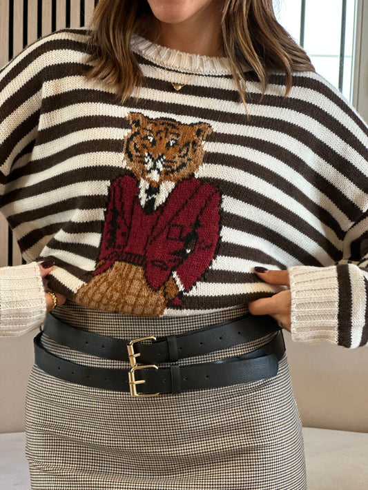 Girocollo a righe Tigre