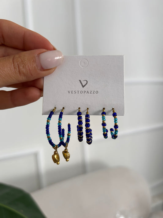 Orecchini tris cerchietti mix