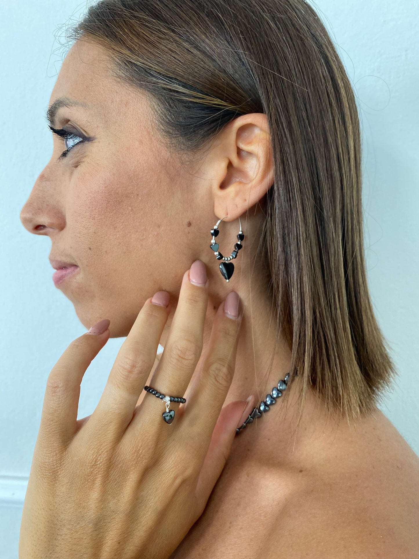 Anello elastico cuore pendente