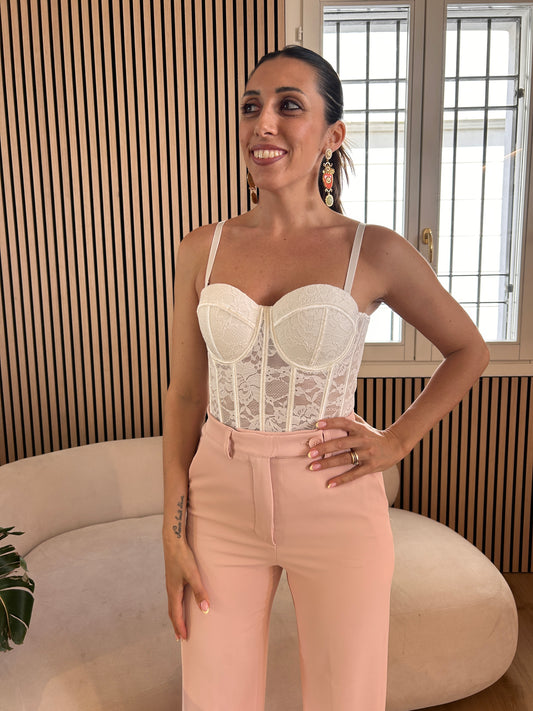 Bustino pizzo bianco