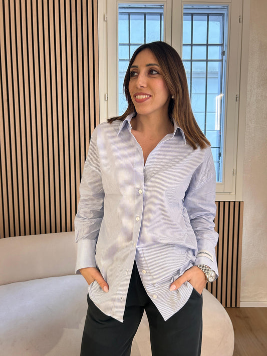 Camicia basica rigata in cotone