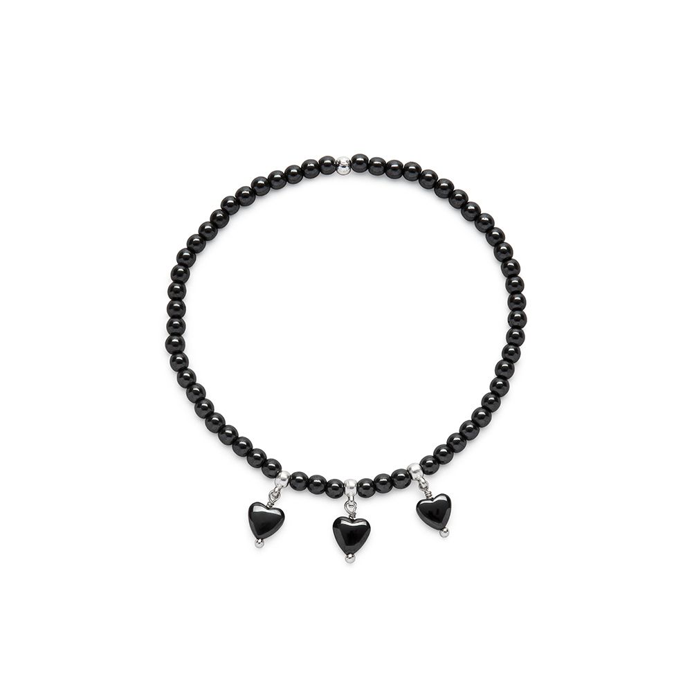 Bracciale elastico 3 cuori pendenti