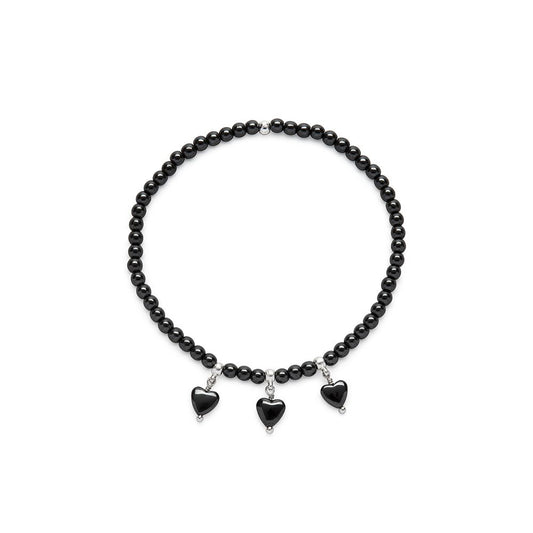 Bracciale elastico 3 cuori pendenti