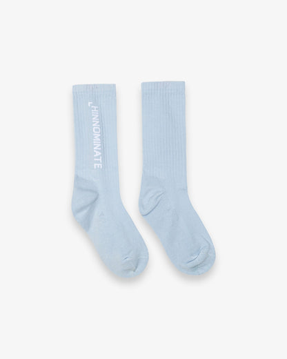 Calza con intarsio azzurro pastello