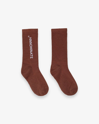 Calza con intarsio verticale moka
