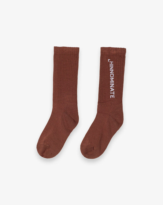 Calza con intarsio verticale moka